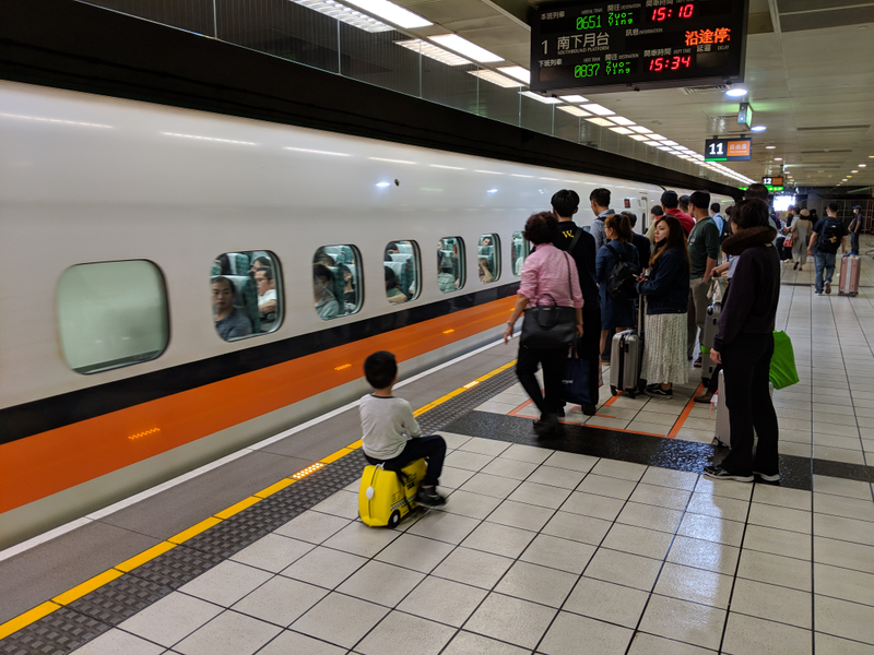 Taiwan’s HSR is aging very well. The trains are a de-duckbilled variant of Japan’s N700 series Shinkansen rolling stock.